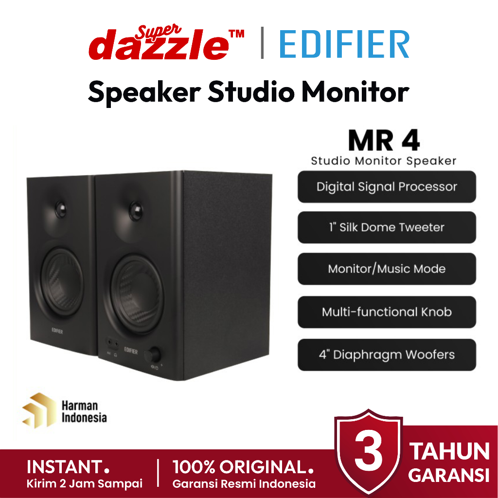 [ TERLARIS ] Speaker EDIFIER MR 4 Studio Monitor Speaker RCA AUX Original 100% Garansi Resmi 3 Tahun