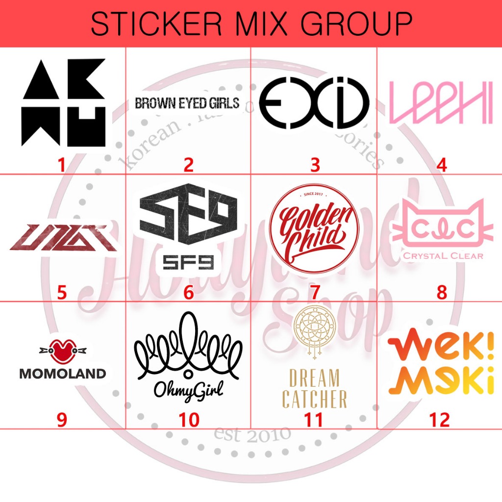 

Sticker MIX Group part 1 AKMU EXID SF9 WJSN Billlie Fromis 9 LOONA ONEUS Secret Number (5pcs Sticker)