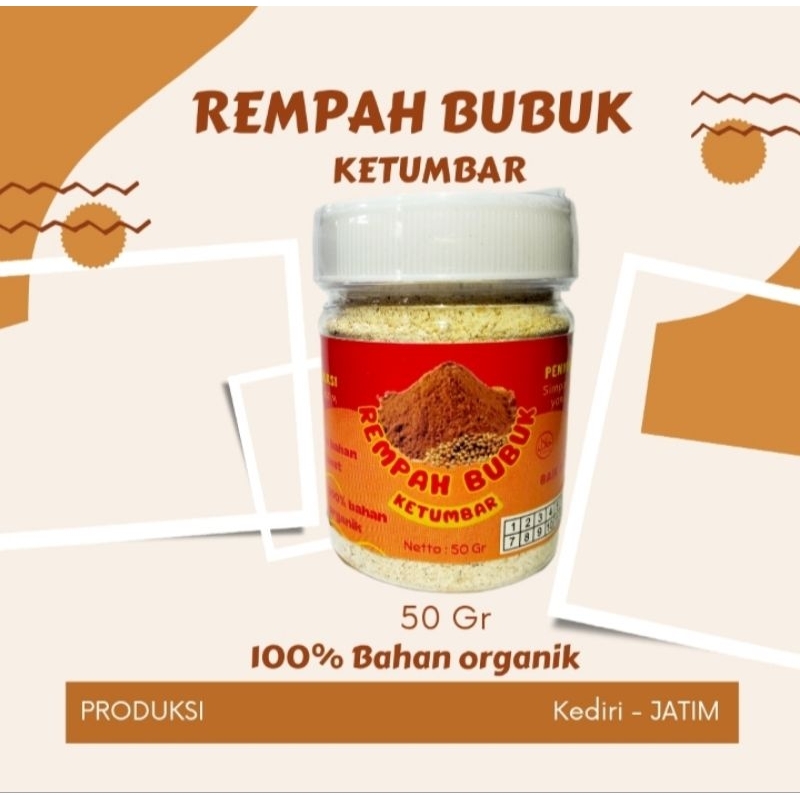 

Ketumbar Bubuk 50g || Rempak bubuk 100%organik tanpa campuran