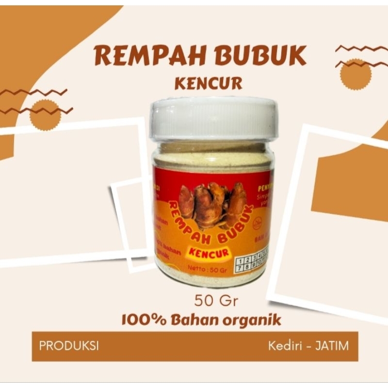 

Kencur bubuk 50g || Rempah Bubuk 100% organik tanpa campuran