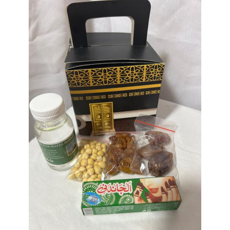 

G&C Oleh - Oleh Haji dan Umroh Paket Ka'bah Lengkap 50pcs(air ZAM ZAM 80ml full)