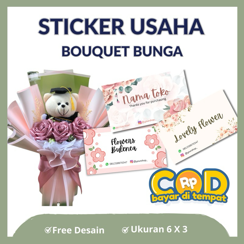 

STICKER LABEL NAMA USAHA bucket,makanan,minuman,hampers,ghift,hadiah