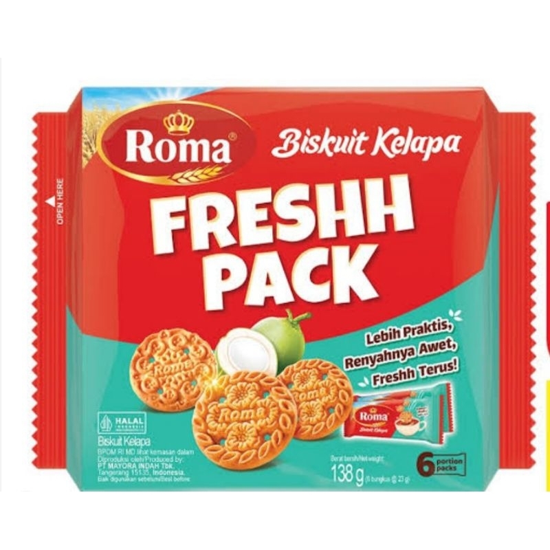 

Roma biskuit kelapa 138gr (6 fresh pack) khusus instan rentan pecah