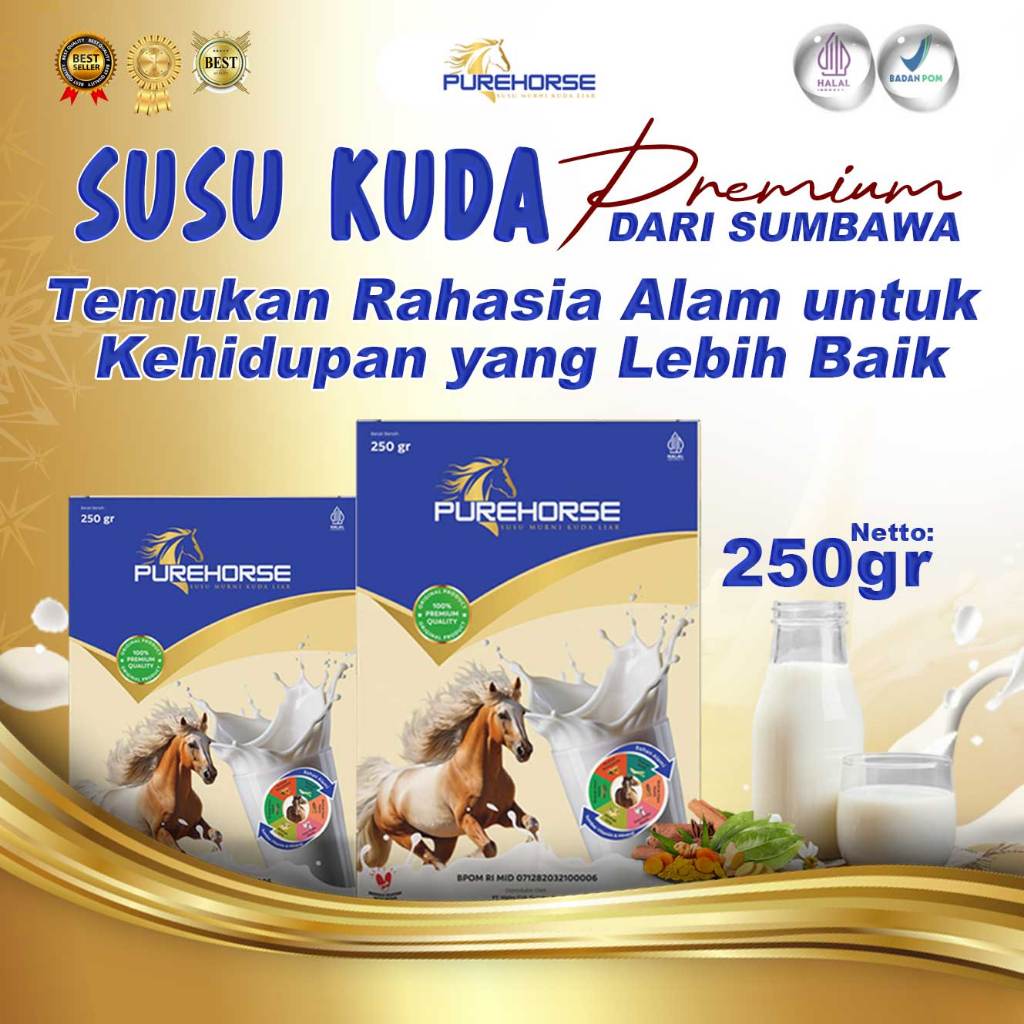 

Purehorse Susu Kuda Liar Bubuk Asli Lombok 100% Original Kemasan 250gr