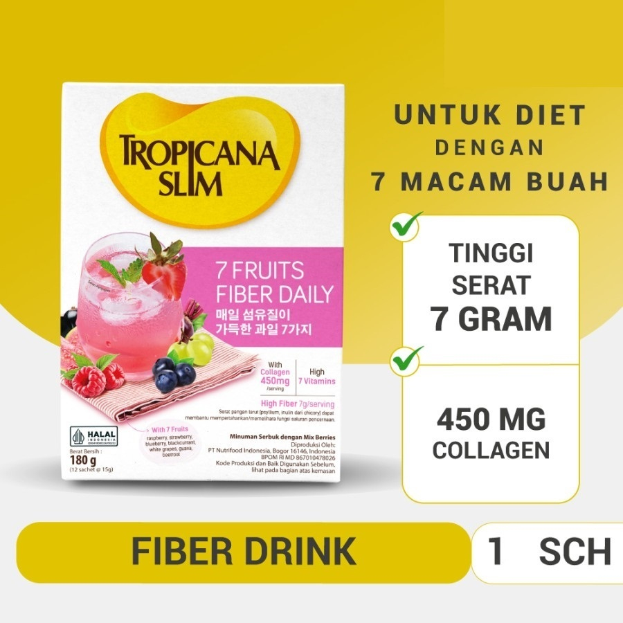 

Tropicana Slim 7 Fruits Fiber Daily Mix Berries 15 Gr per Sachet 15Gr