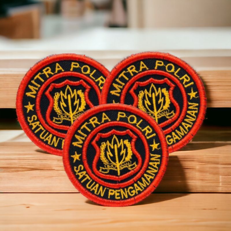 bagde bordir mitra polri timbul | badge bordir timbul