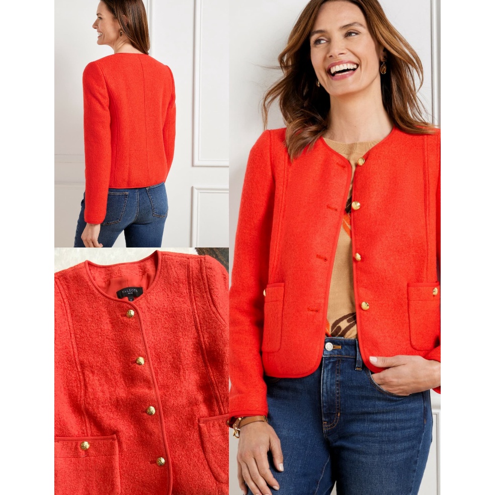 Terbaru Talbots Berkshire Wool Blend Crop Jacket  5974