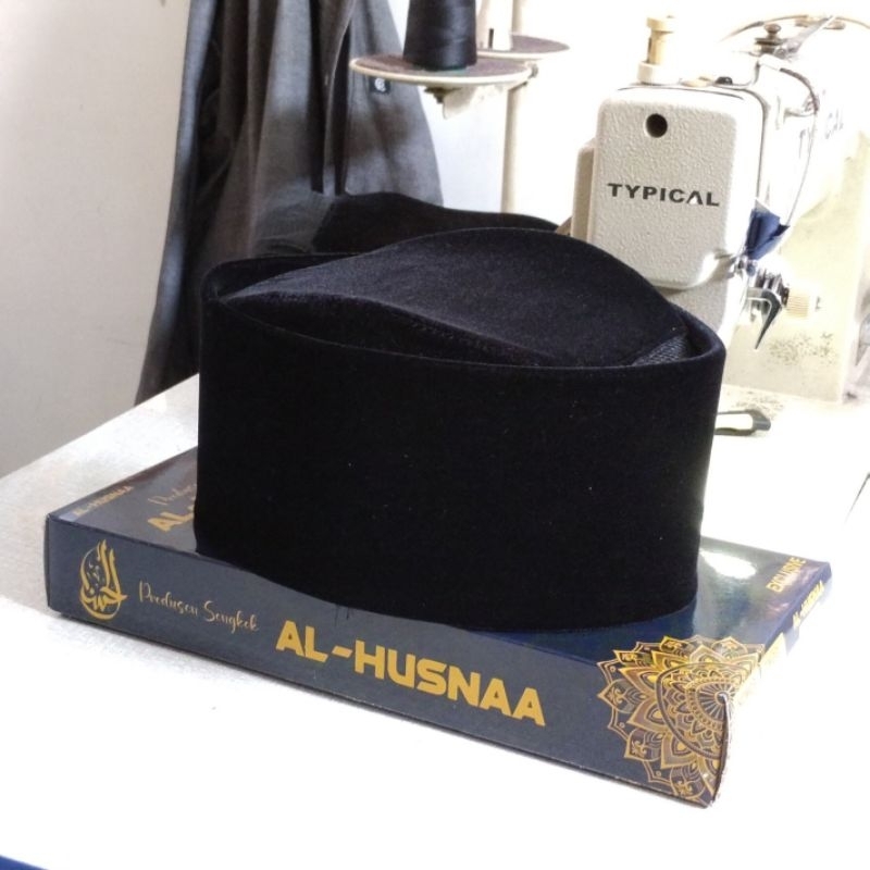 SONGKOK SUSUN PECI SUSUN KOPIAH SUSUN HITAM POLOS BER AC.
