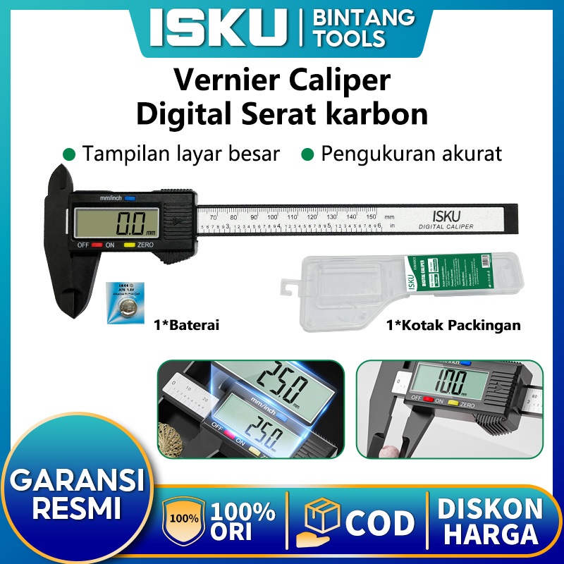 

ISKU Digital Display Penggaris Jangka Sorong Digital Penggaris Multifungsi Sigmat Digital Stainless Alat Ukur Mikrometer