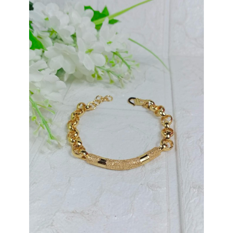Gelang bambu rantai cantik premium mirip emas asli