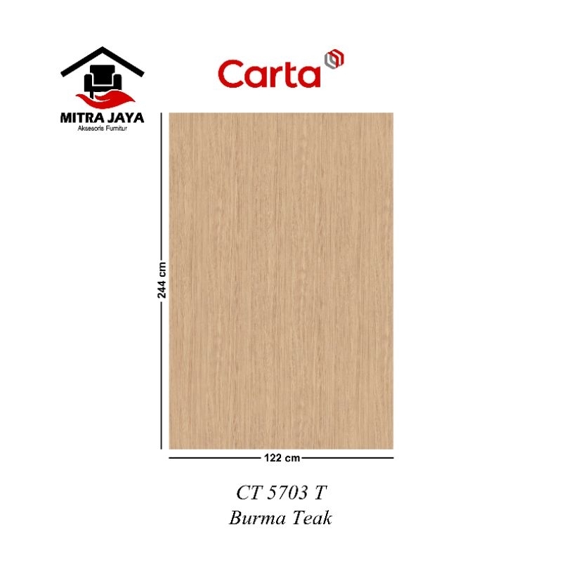 HPL Carta CT 5703 T Carta HPL Burma Teak CT5703T CARTA Hpl Pelapis Kayu Tipe Ct5703t Burma Teak