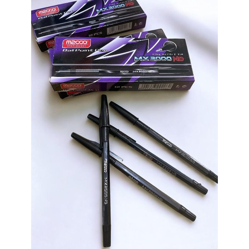 

1 Box Isi 12pcs Pulpen MX2000ND Tinta Hitam Pen Balpoint Murah M2000