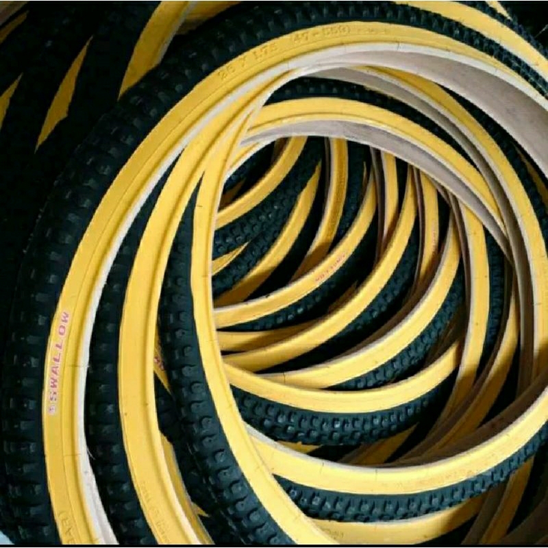 Ban luar sepeda 26 x 1.75  SWALLOW Hitam Kuning MTB gunung mini