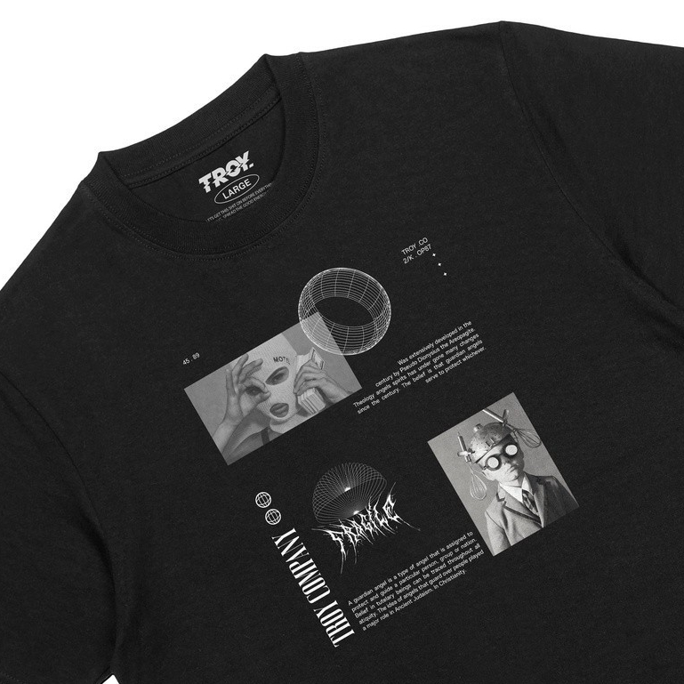 Troy Company Tshirt Black Theology - Kaos Pria Lengan Pendek Hitam MT 2189