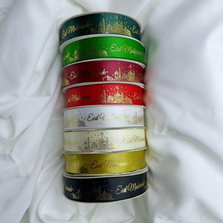 

Pita Lebaran Eid Mubarak Print Timbul Premium Harga per meter