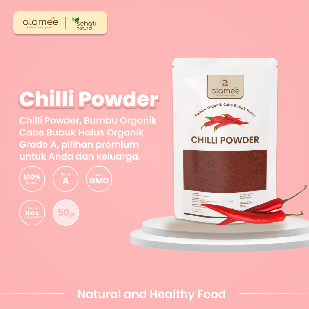 

Bumbu Cabe Cabai Bubuk Kering Halus Pedas Chilli Seasoning Powder Cabai Rempah Murni Asli Dapur 50g