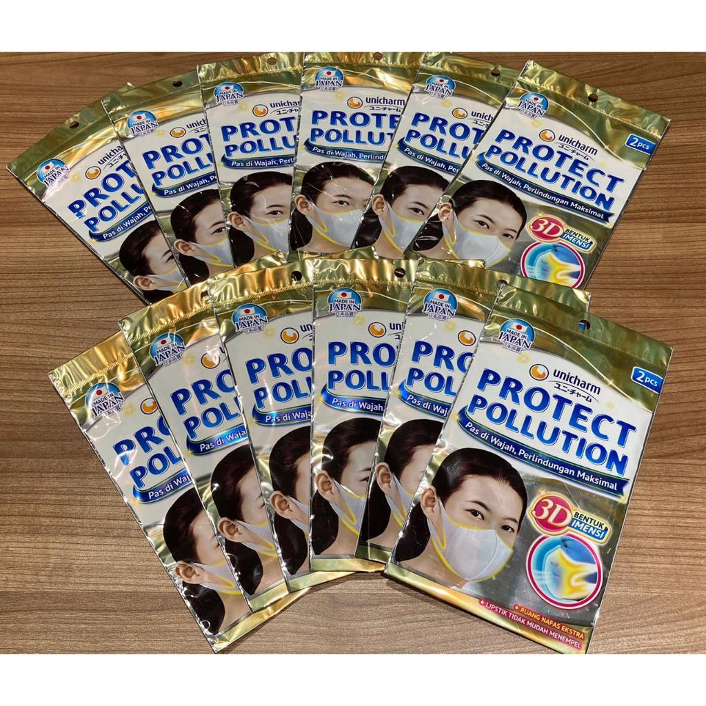 DISKON UNICHARM PROTECT POLLUTION 3D MASK M 8pcs