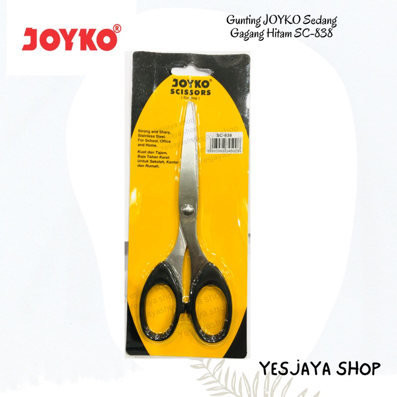 

{1 pc} Gunting Joyko Tanggung Gagang Hitam SC 838 / Gunting Kertas Sedang Joyko SC-838 / Gunting Joyko SC 838 Tanggung