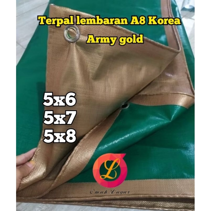 terpal lembaran korea A12 army gold terpal truck tenda