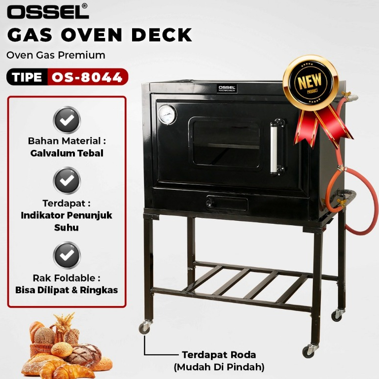 OSSEL Oven Gas Model Bima Rak Bisa Dilipat + Roda Bahan Galvalum Tebal Model OS-8044 OSSEL