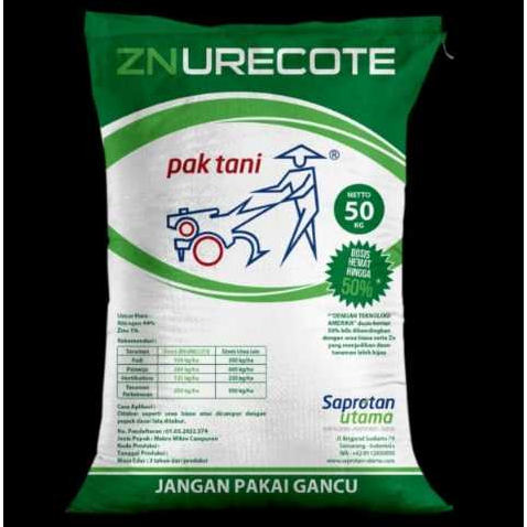 Pupuk Nitrogen ZN URECOTE Pak Tani 5 KG ORIGINAL