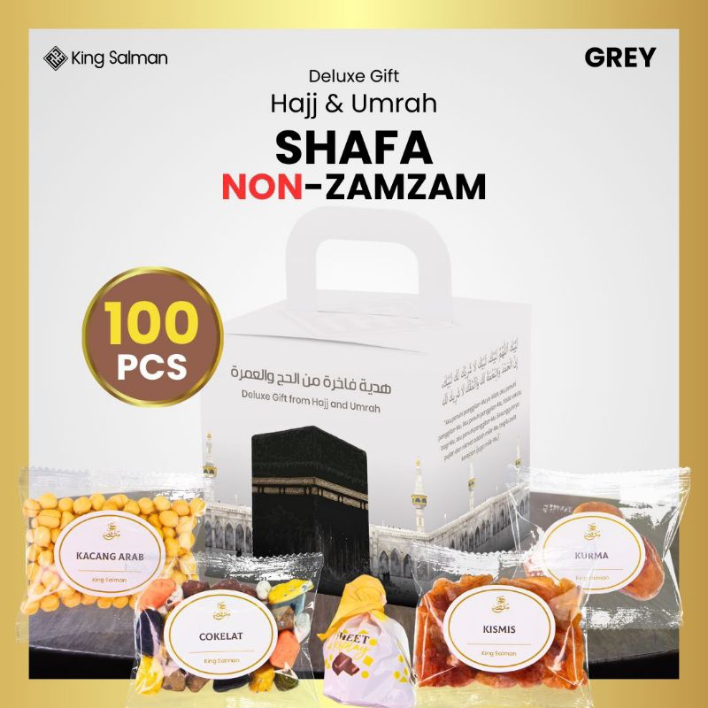 

Paket Bingkisan Umroh & Haji Premium - King Salman Deluxe Gift | SHAFA (Non Zam-Zam) GREY 100 PCS