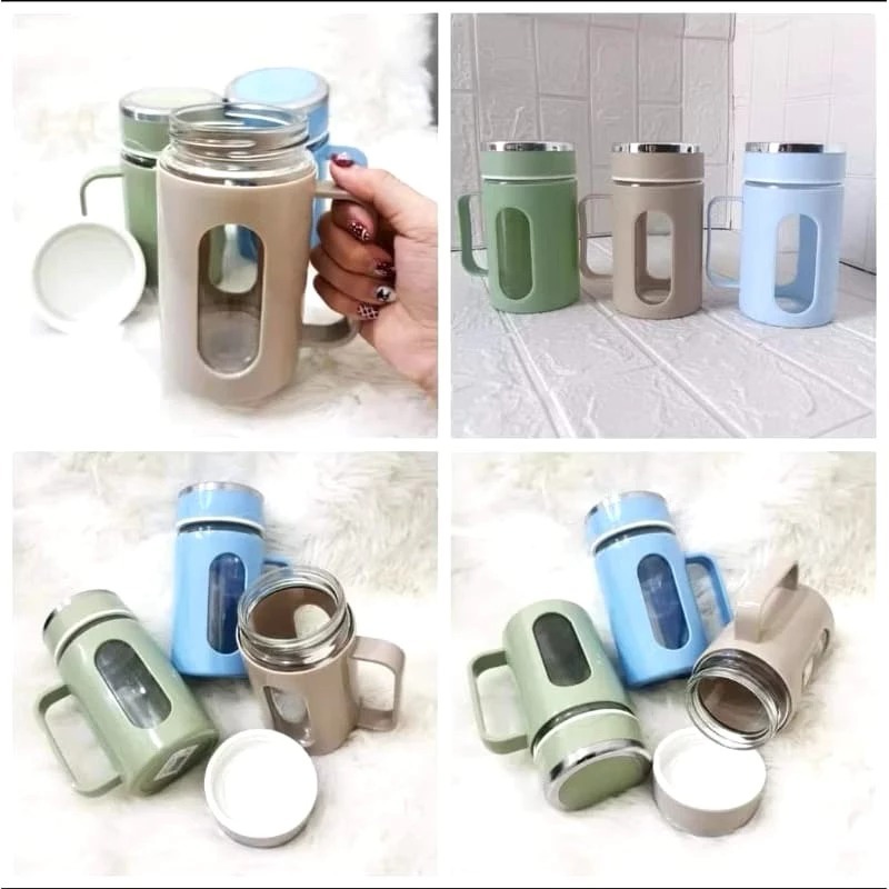 Gelas Kca Gagang 500ML / Tumblr Aesthetic / Mug Jar Gelas Kaca