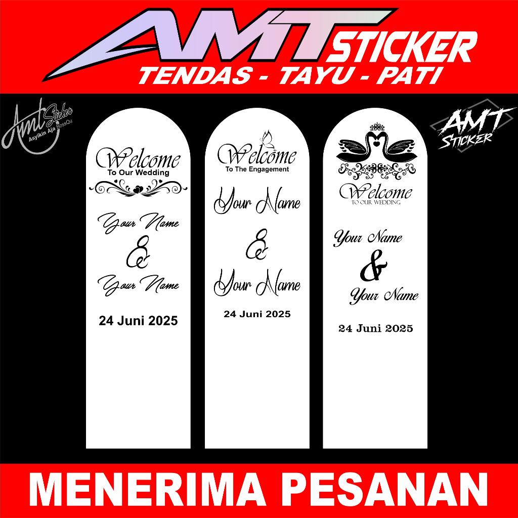 Stiker Welcome Wedding Kaca - Sticker Wedding