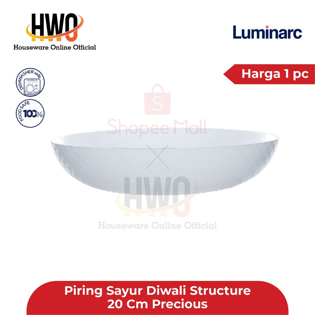 Luminarc Piring Sayur Diwali Structure 20 Cm Precious