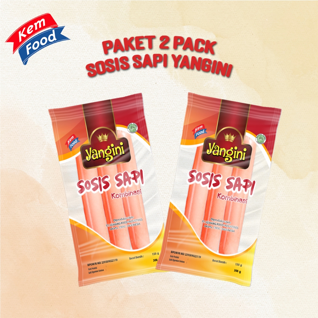 

PAKET 2 PACK SOSIS SAPI YANGINI - Yangini Sosis Sapi 150 Gr