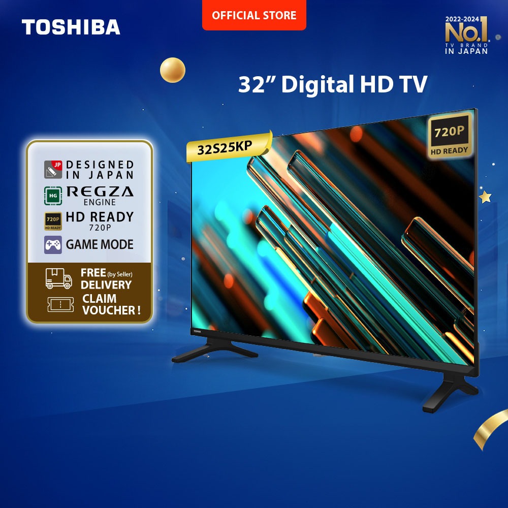 Toshiba TV 32" HD Digital TV - Dolby Audio Regza Game Mode HDMI USB - 32S25KP