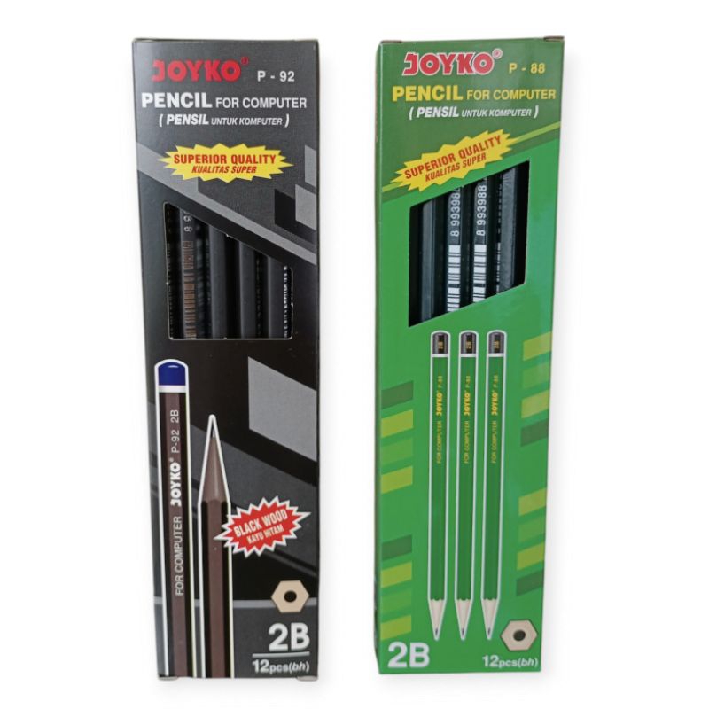 

JOYKO Pensil P-88 / P-92 2B Pensil Kayu (1Pak/12Pcs)