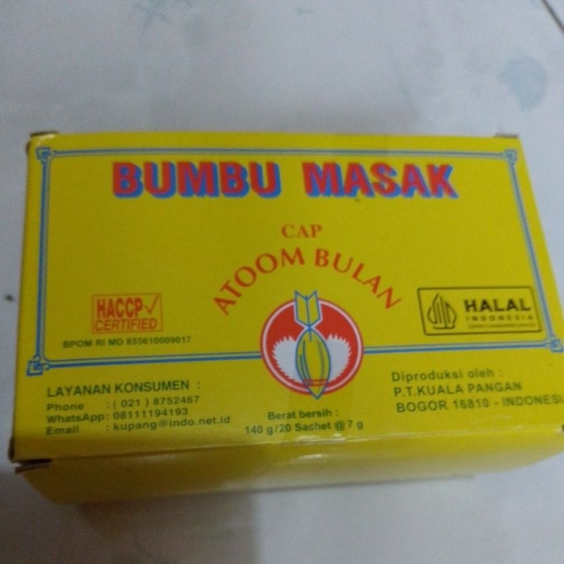 

Bumbu Masak Cap Atoom Bulan Isi 20 Sachet