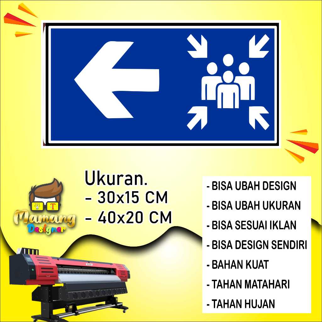 

Stiker Tempelan Tembok Pusat Titik Kumpul Bahan Tahan Air Biru