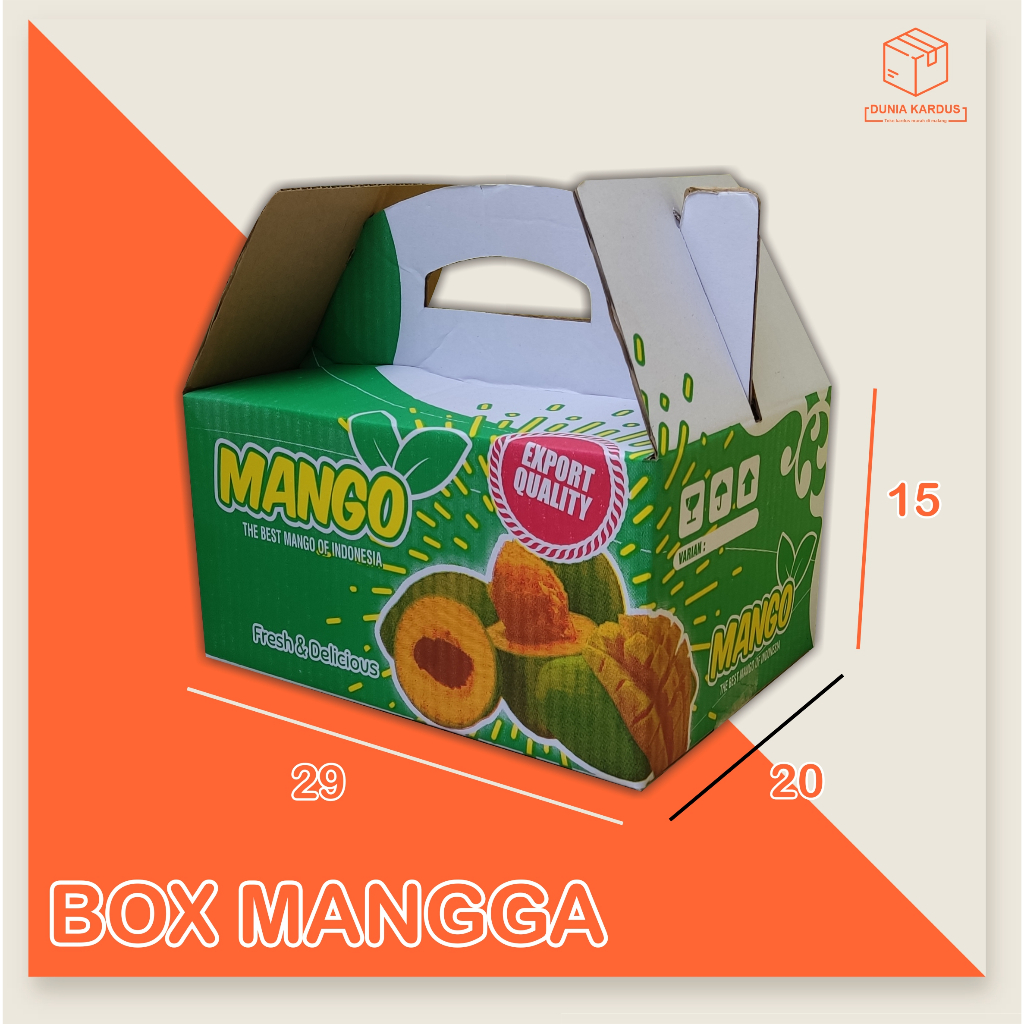 

BOX MANGGA JINJING ISI 6 PLUS SEKAT 29x20x15 cm | BOX BUAH | KARDUS | KEMASAN | PACKING | KARDUS MANGGA