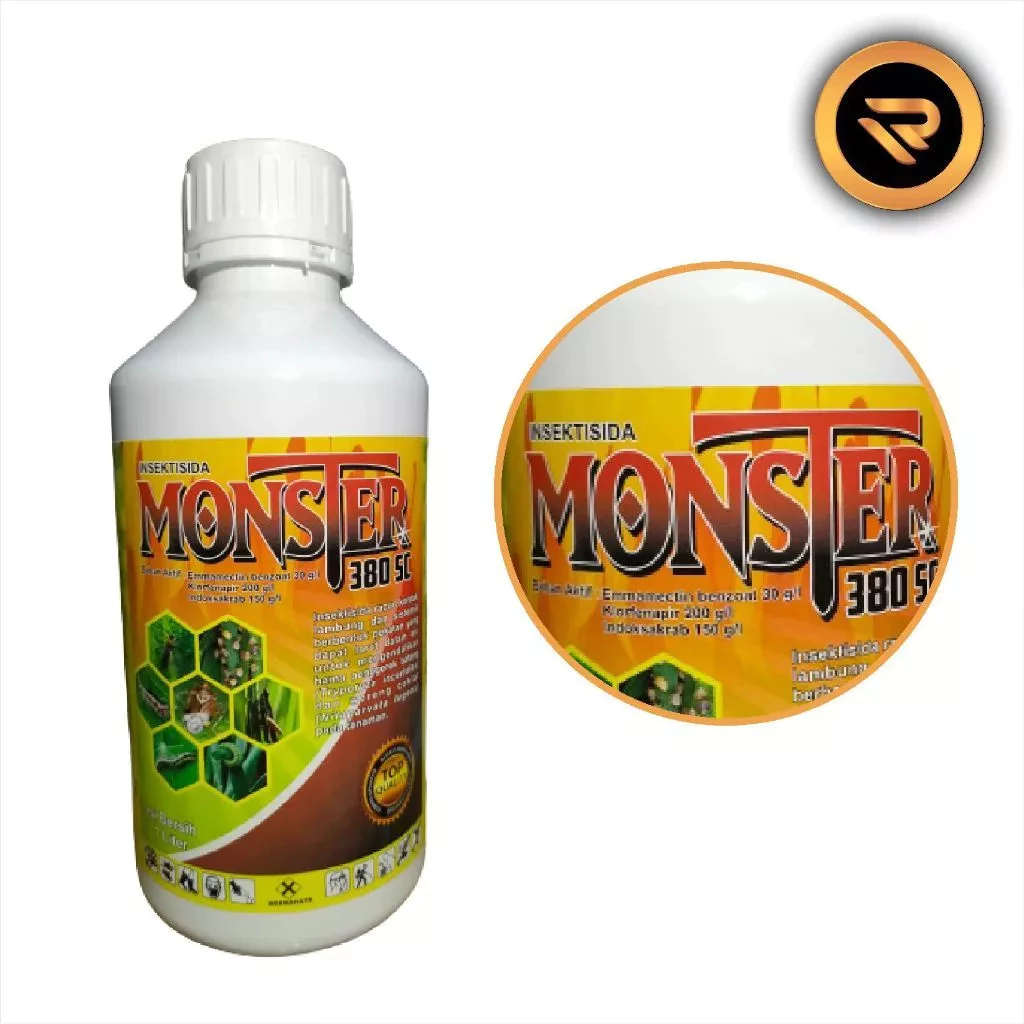 INSEKTISIDA MONSTER 380SC 1 LITER EMAMECTIN BENZOAT KLORFENAPIR INDOKSAKARB BAHAN AKTIF