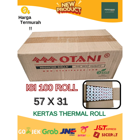 

Kertas Thermal OTANI roll 57x31 / 57x30 Untuk EDC dll merk Otani isi 100 Roll