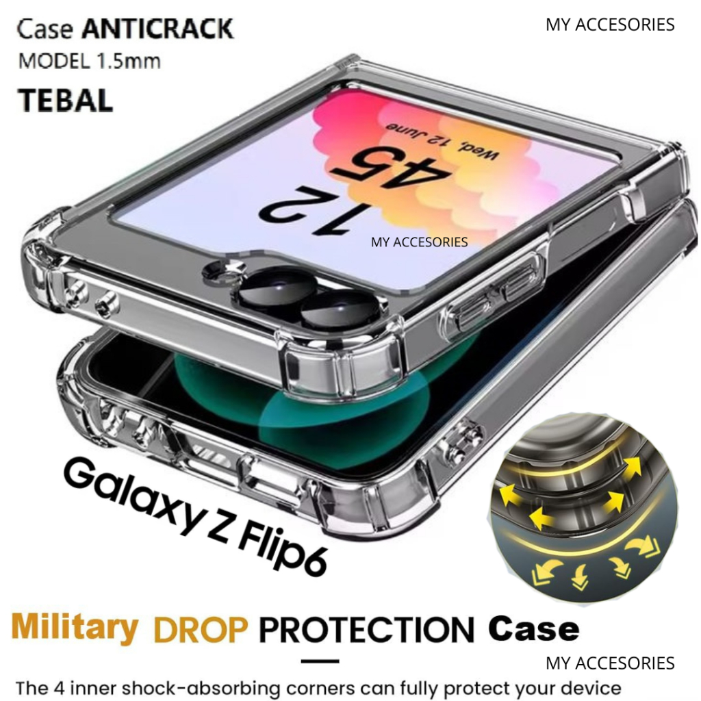 ORI~ Softcase Anti CRACK Clear SAMSUNG Galaxy ZFOLD 6 5 4 3 2 Z FOLD 1 ZFLIP 6 5 4 3 Z FLIP 1 Soft C