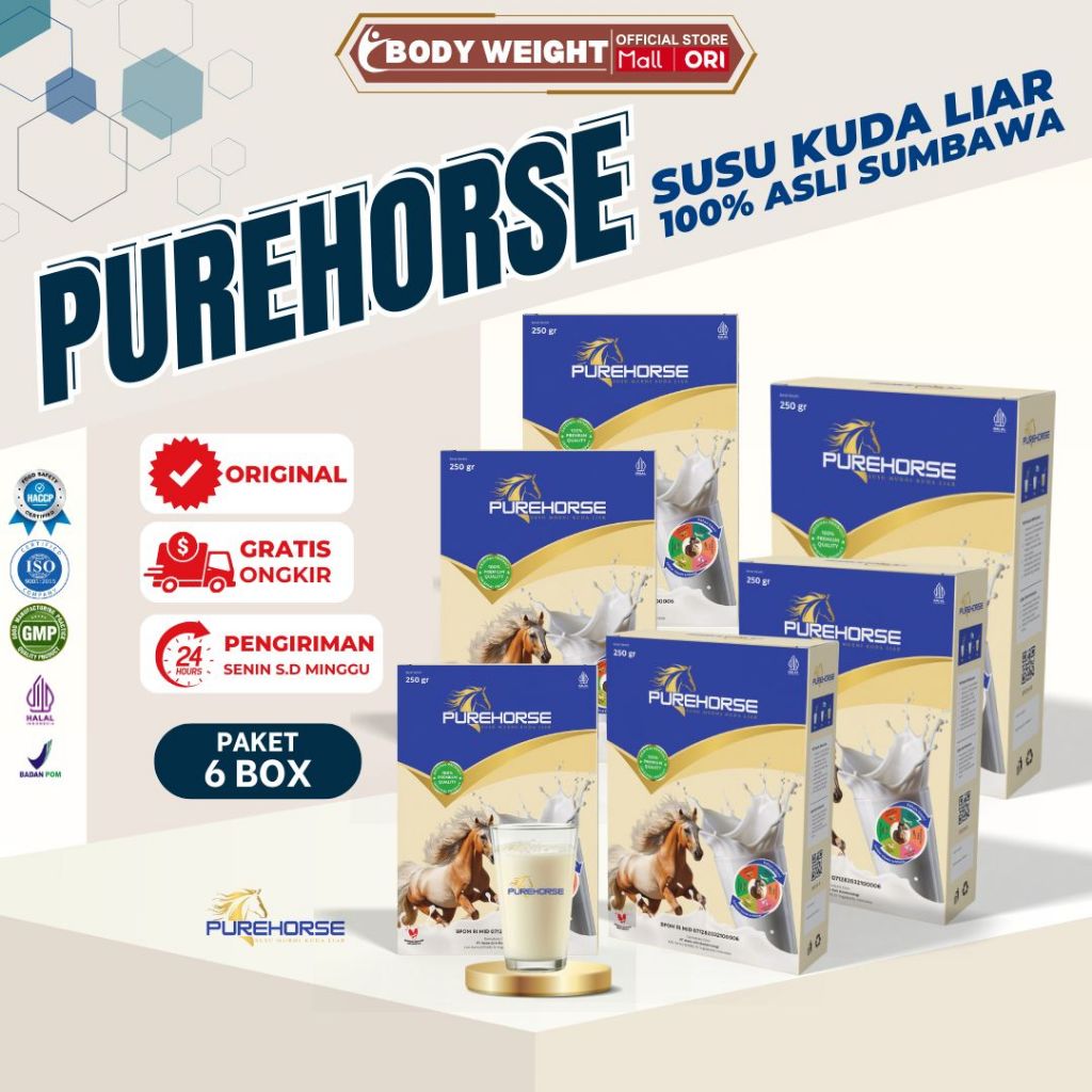

Susu Kuda Pure Horse 100% Original dari Sumbawa Untuk Keluhan Sesak Nafas Akut dan Nyeri Sendi Berat Kemasan 250gram Paket 6 BOX