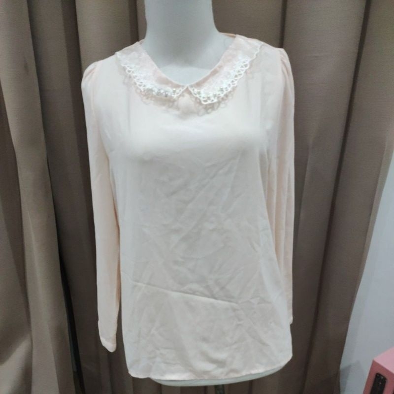 blouse lengan panjang warna salem