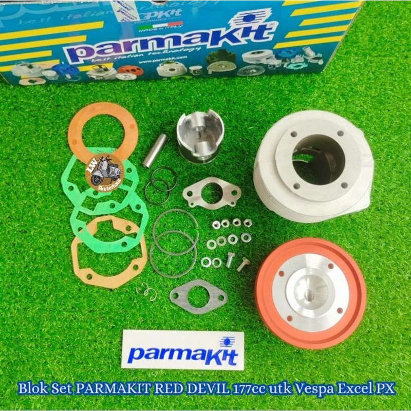 Blok Set RED DEVIL 177 CC PARMAKIT Italy Untuk Vespa PX, Excel, dkk