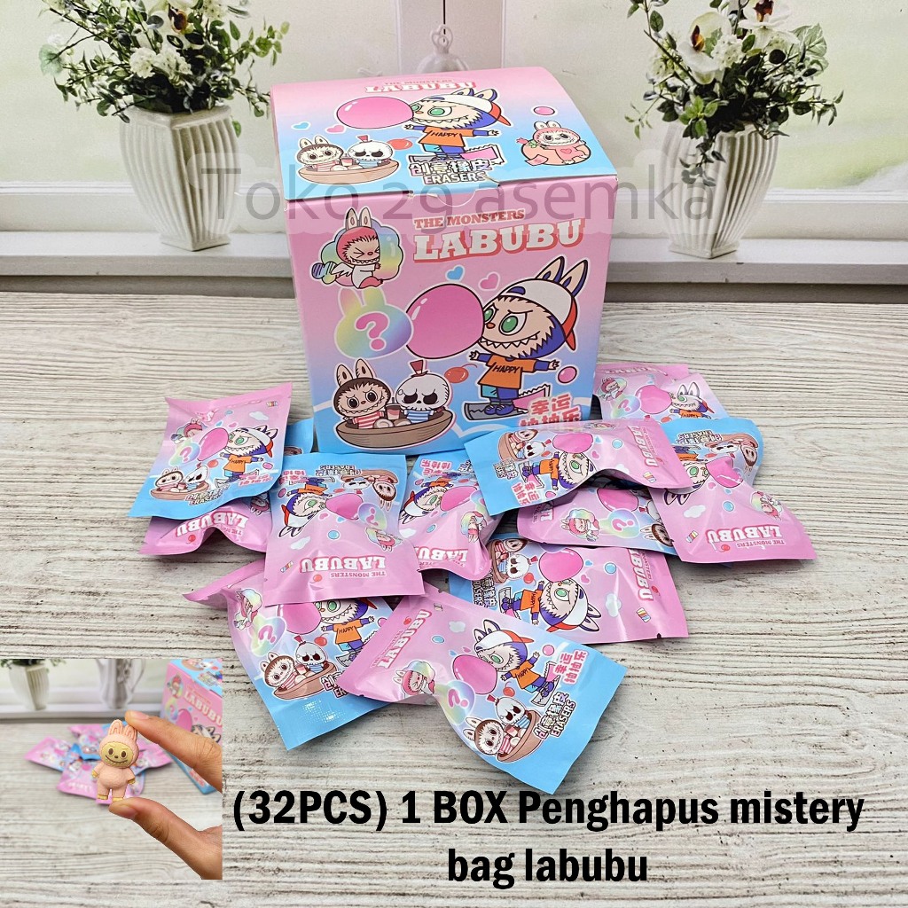 

(32PCS) 1 BOX PENGHAPUS MYSTERY BAG LABUBU MISTERY BLIND BOX BLINDBOX HAPUSAN SETIP STIP ERASER LUCU UNIK KARAKTER ALAT TULIS KANTOR SEKOLAH MURAH TERMURAH COD