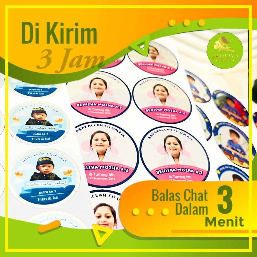 

9-15 Sadewa Sticker Ulang Tahun Anak Gold / Silver Anti Air Stiker Label Happy Birthday Uk.Besar