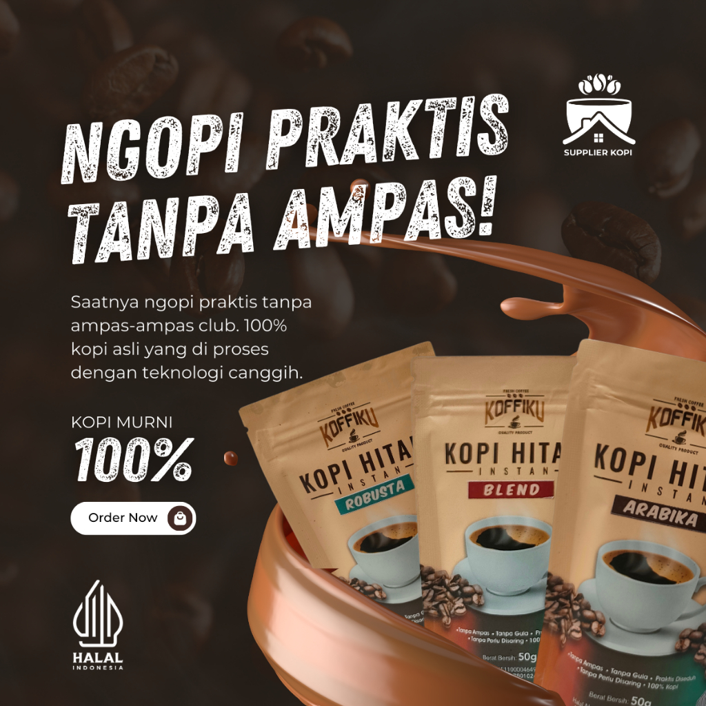 

Spray Dried Instant Coffee/ Kopi Hitam Instan/ Kopi Hitam Tanpa Ampas/ Kopi Granule 50 Gr