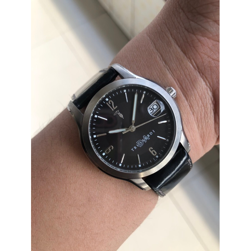 jam trussardi titanium original pria