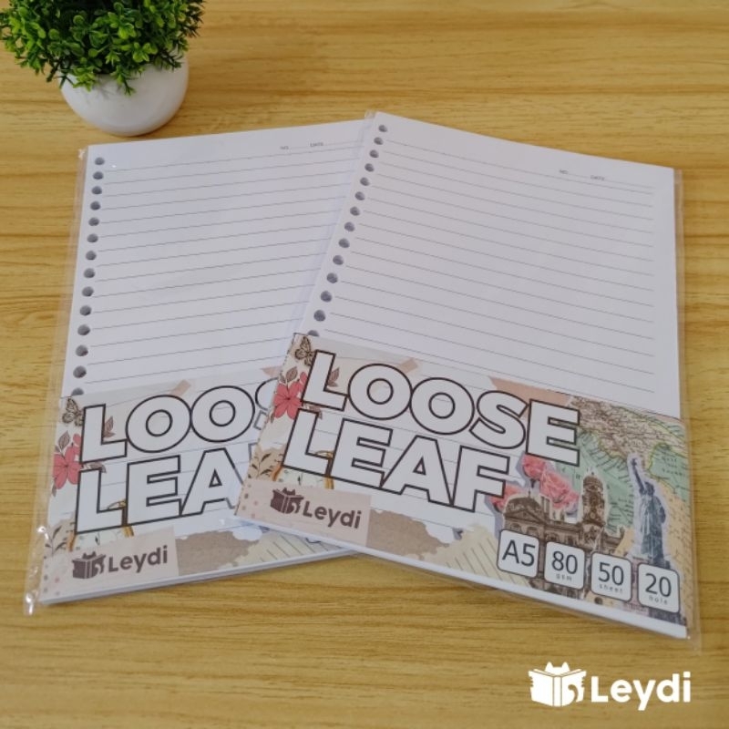 

LOOSE LEAF A5 80gsm / isi binder / 50 lembar / Loose leaf Notebook Refill / Isi Binder A5 Garis Grid Dot