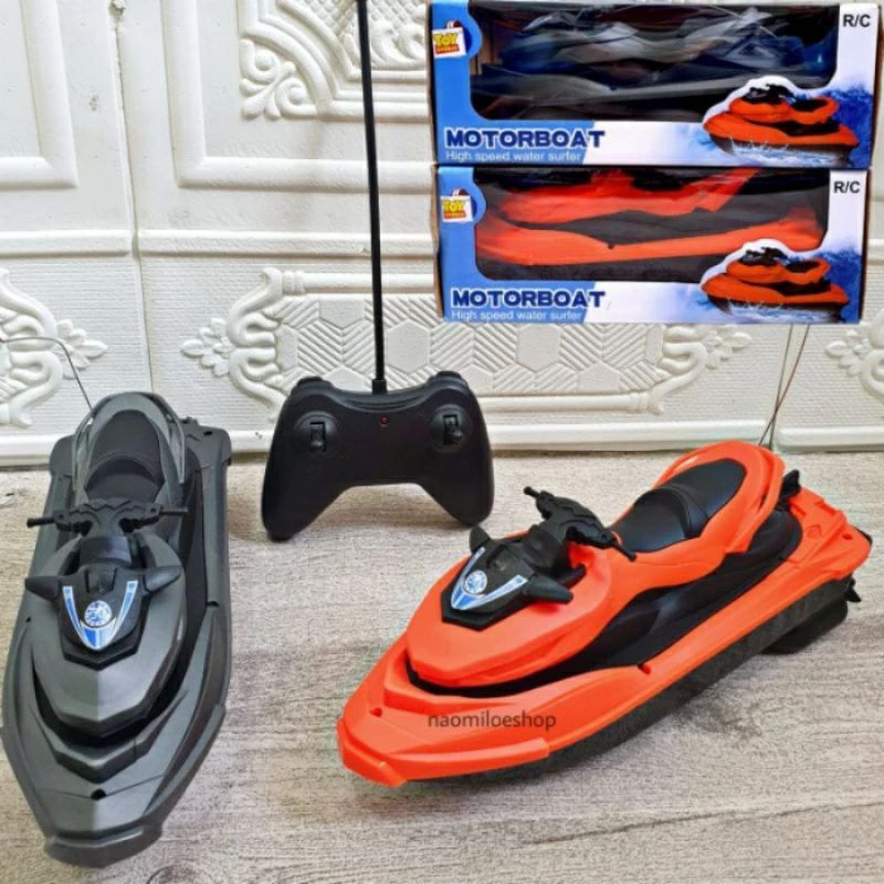 RC jet ski mainan remote control kapal air remote perahu boat jetski remote mainan di air