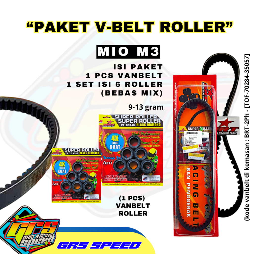 V belt Dan Roller BRT Mio M3 X ride Fino Free Go soul Gt 125 vanbelt & roler Brt 2PH