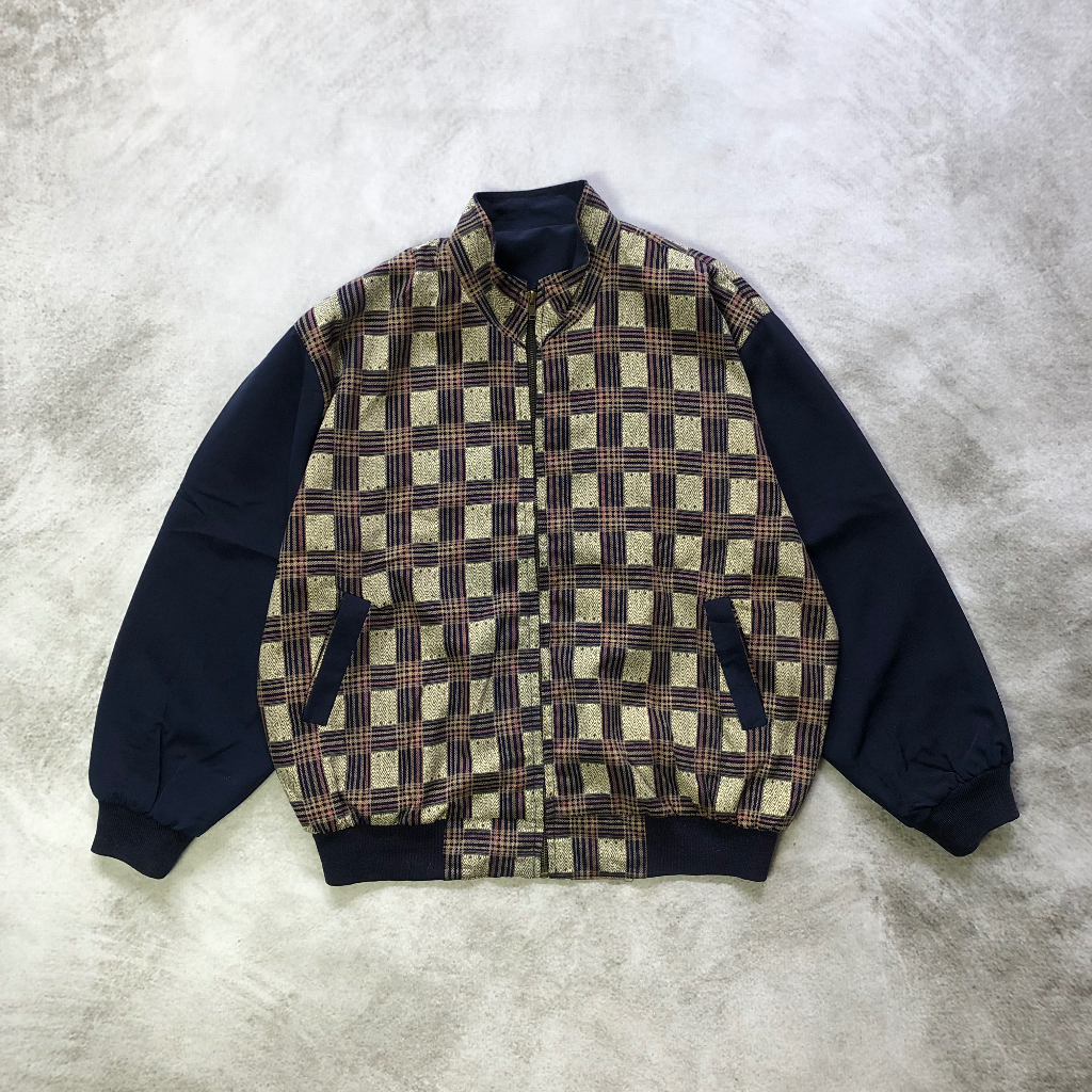 Jaket Harrington Satin Motif