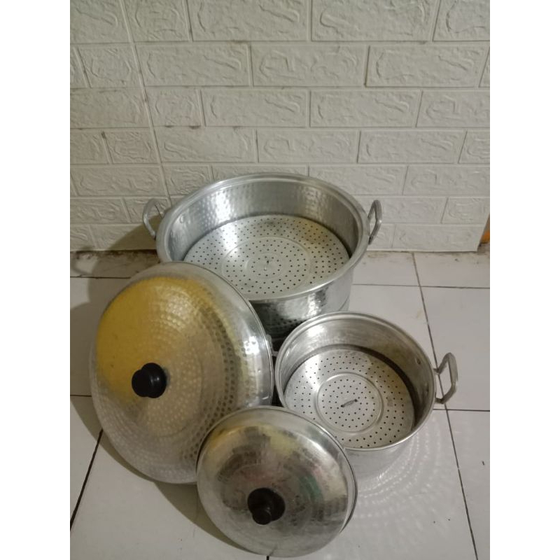 [COD] Panci Seeng Dangdang Langseng 1 set saringan Kukus / Tebal Anti Lengket / Ukuran 24 30 / Panci